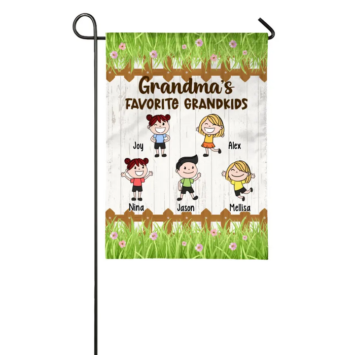 Grandma's Favorite Grandkids - Personalized Gifts Custom Garden Flag for Grandkids for Grandma