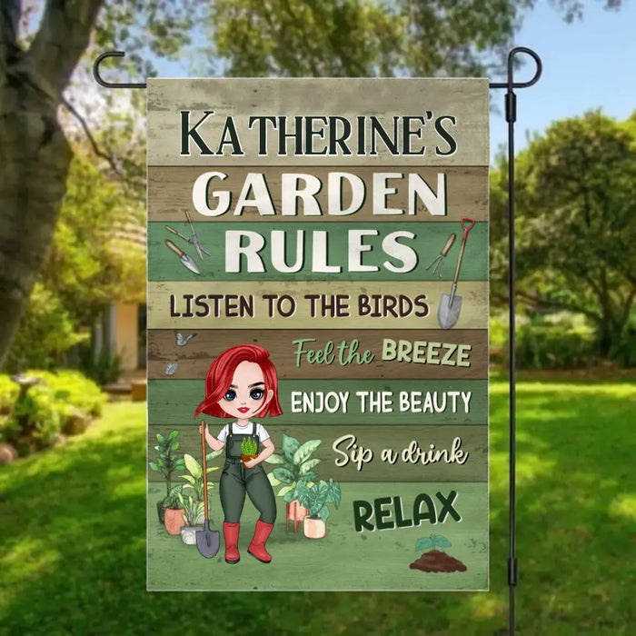 My Garden Rules - Personalized Garden Flag For Her, Him, Gardener