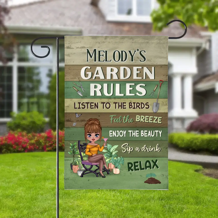 My Garden Rules - Personalized Garden Flag For Gardening Lovers, Gardeners