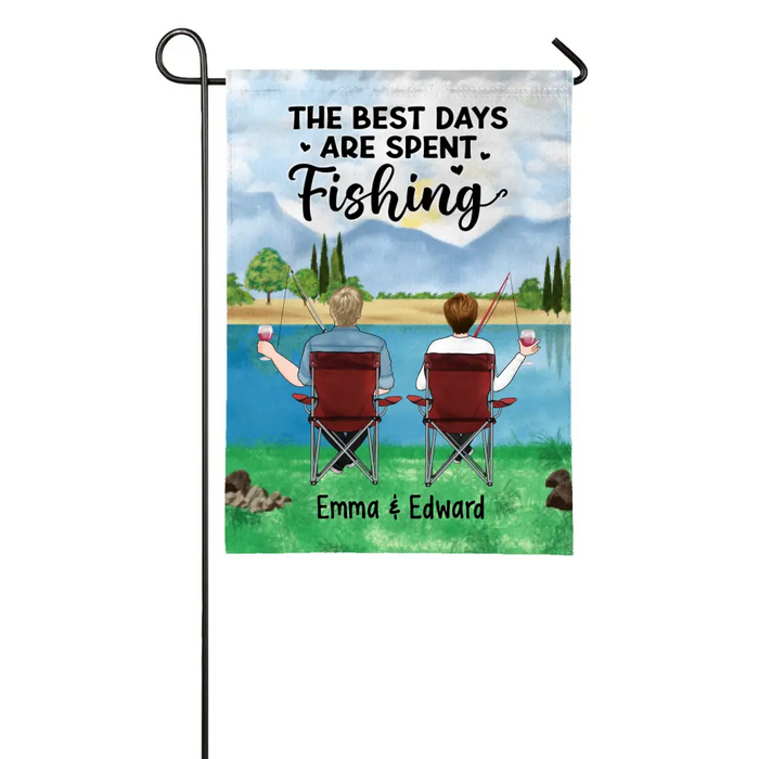 Welcome To Our Lake House - Personalized Garden Flag For Fishing, Dog Lovers