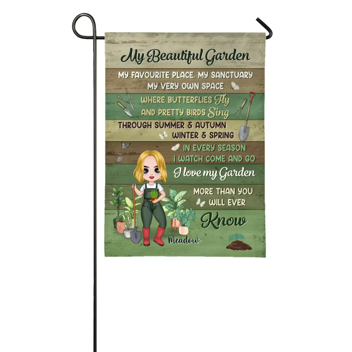 My Favorite Garden My Sanctuary Place - Personalized Garden Flag For Her, Him, Gardener