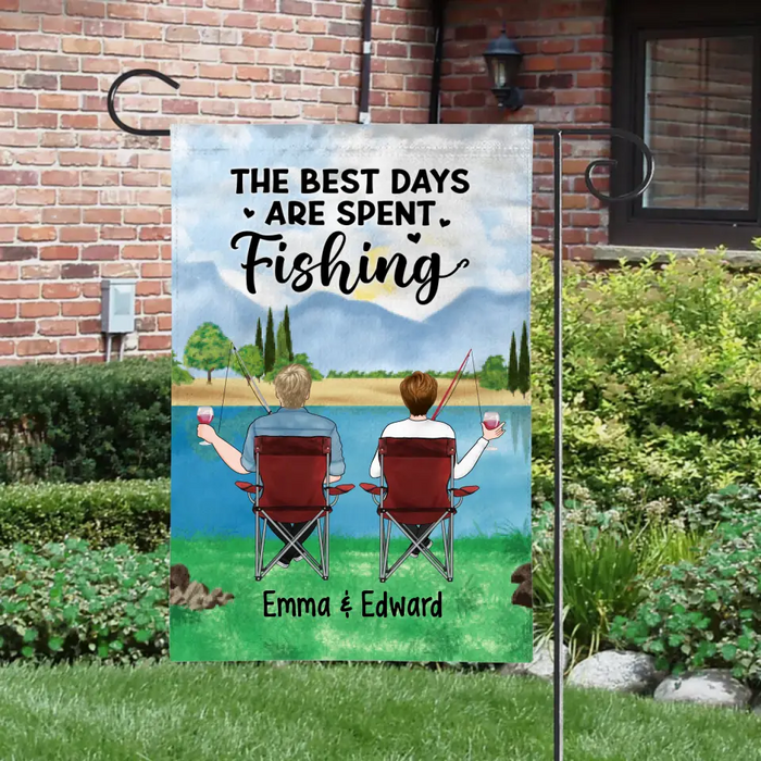 Welcome To Our Lake House - Personalized Garden Flag For Fishing, Dog Lovers