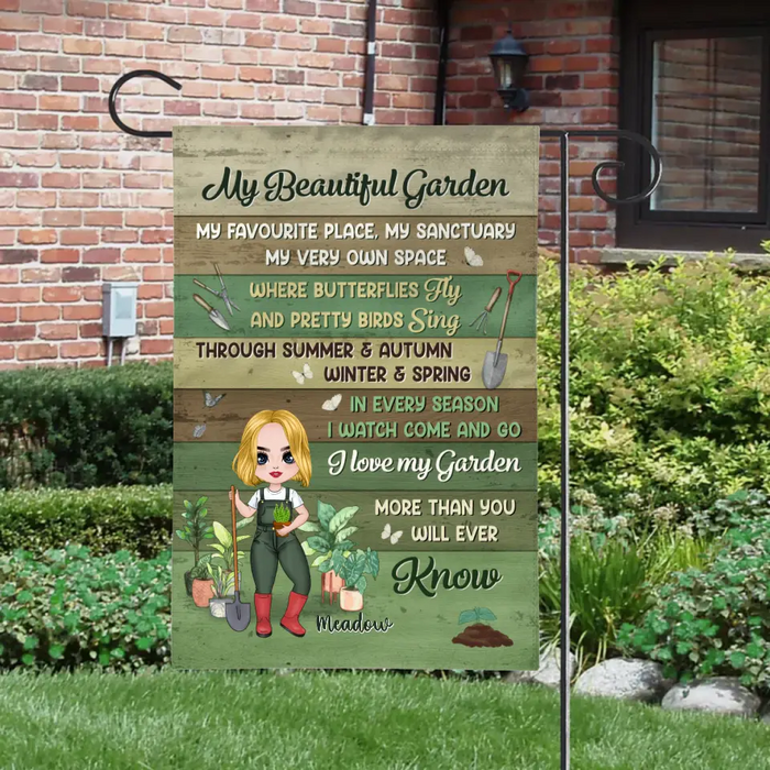 My Favorite Garden My Sanctuary Place - Personalized Garden Flag For Her, Him, Gardener