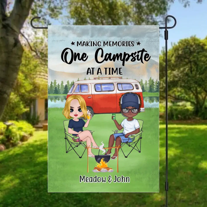 Making Memories One Campsite At A Time - Personalized Garden Flag For Her, Him, Camping