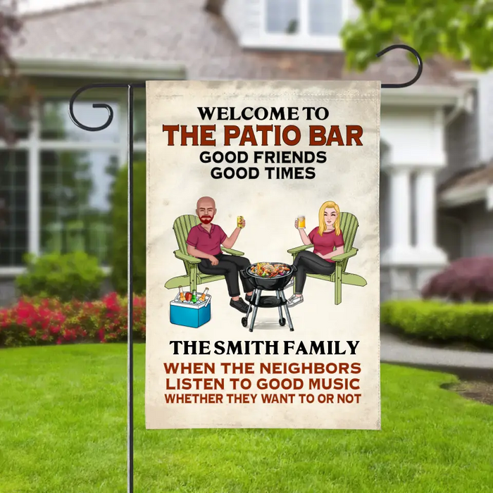 Welcome To Fire Pit - Personalized Garden Flag For The Family, Couple, Camping, Grill Lovers