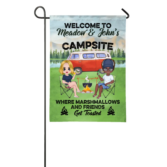 Welcome to Campsite - Personalized Garden Flag for Campers, Camping