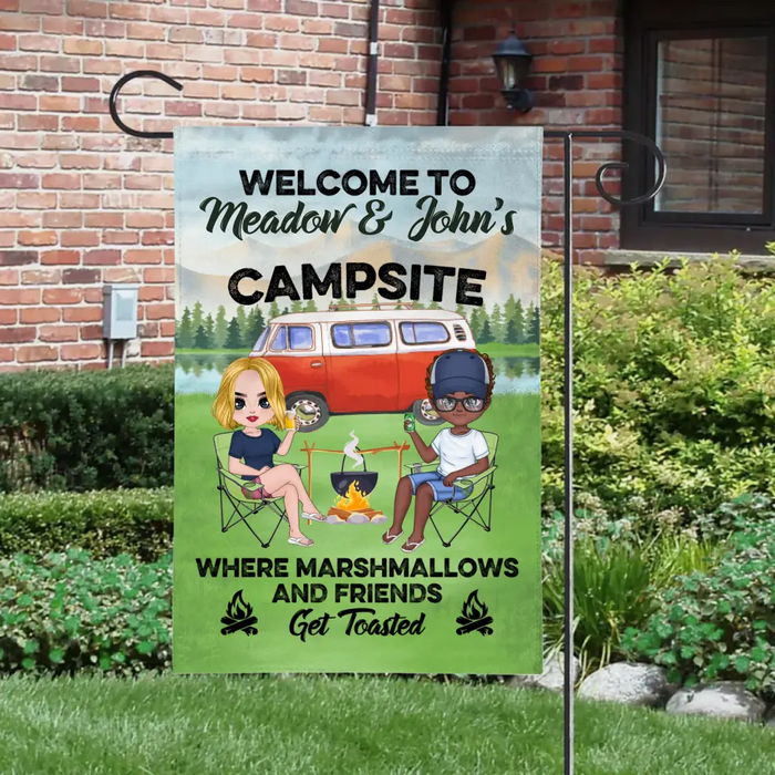 Welcome to Campsite - Personalized Garden Flag for Campers, Camping