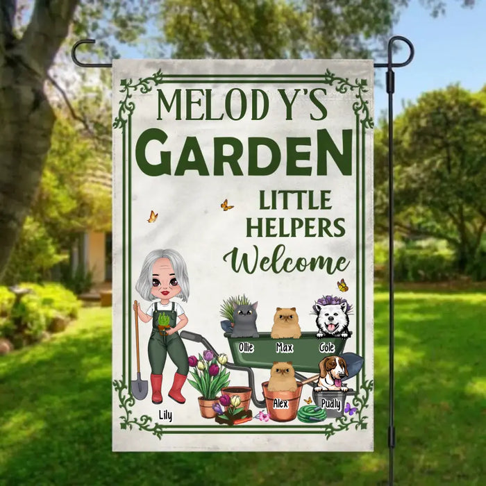 Melody's Garden Little Helpers Welcome - Mother's Day Personalized Gifts Custom Garden Flag for Mom, Garden Lovers