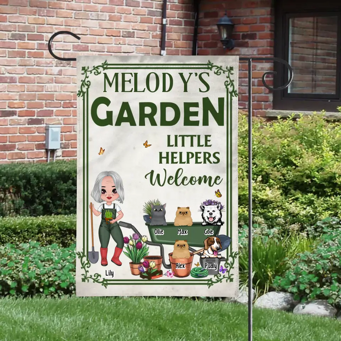 Melody's Garden Little Helpers Welcome - Mother's Day Personalized Gifts Custom Garden Flag for Mom, Garden Lovers