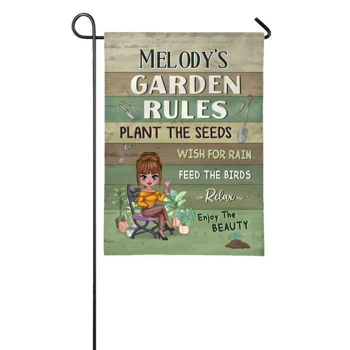 Garden Rules Plant The Seeds - Personalized Garden Flag For Gardening Lovers, Gardeners