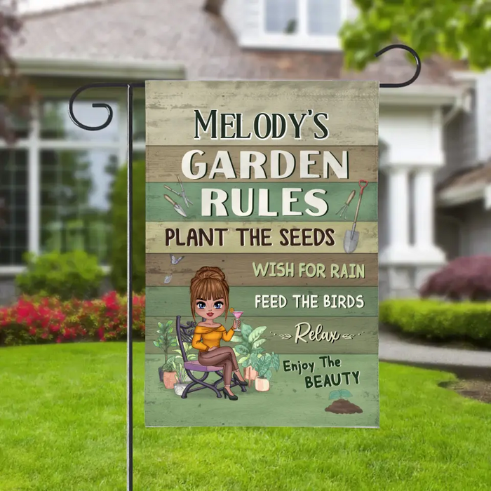 Garden Rules Plant The Seeds - Personalized Garden Flag For Gardening Lovers, Gardeners