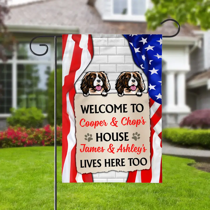 Welcome To The Dog House - Personalized Garden Flag, Decoration Flag For Dog Lovers
