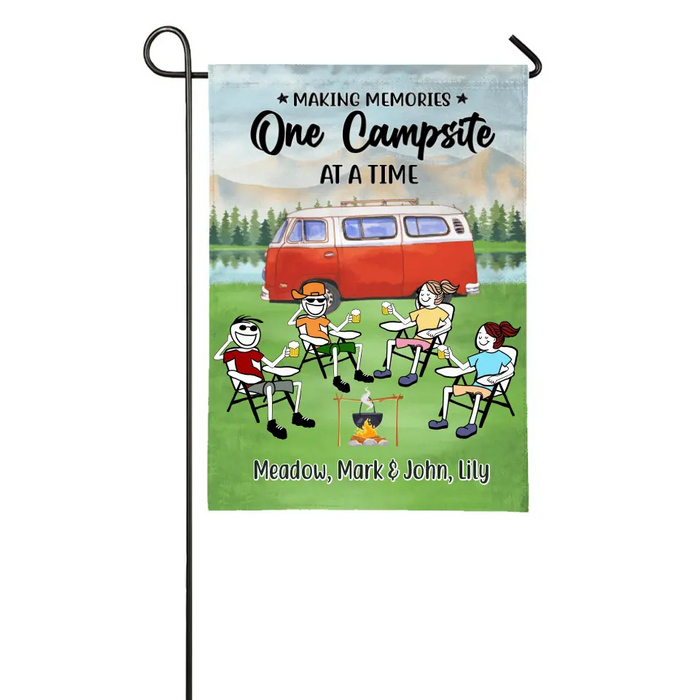 Making Memorial One Campsite at a Time - Personalized Gifts Custom Camping Garden Flag for Friends for Couples, Camping Lovers