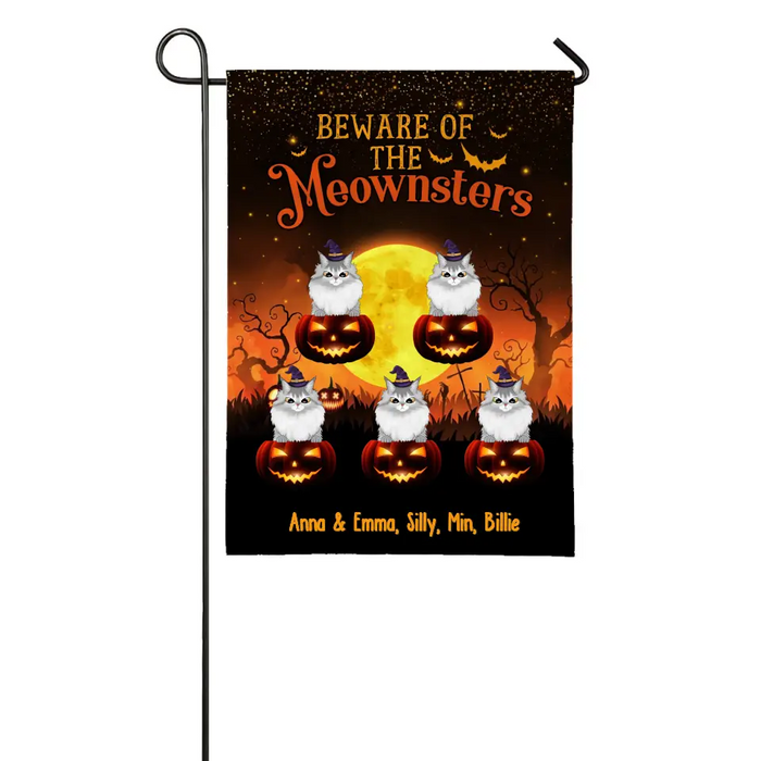 Beware Of The Meownsters - Personalized Gifts Custom Halloween Garden Flag For Cat Lovers