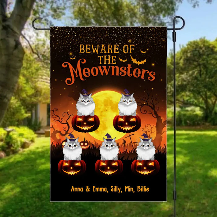 Beware Of The Meownsters - Personalized Gifts Custom Halloween Garden Flag For Cat Lovers