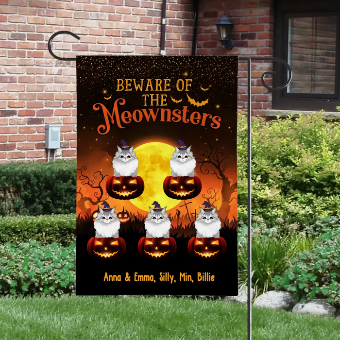 Beware Of The Meownsters - Personalized Gifts Custom Halloween Garden Flag For Cat Lovers