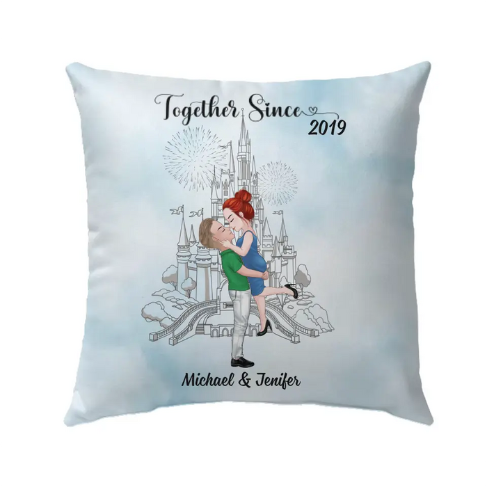 Custom Hugging Couple Together Since - Personalized Pillow Gifts For Him Her For Couples, Anniversary Gift