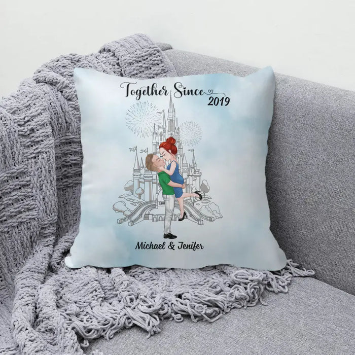 Custom Hugging Couple Together Since - Personalized Pillow Gifts For Him Her For Couples, Anniversary Gift