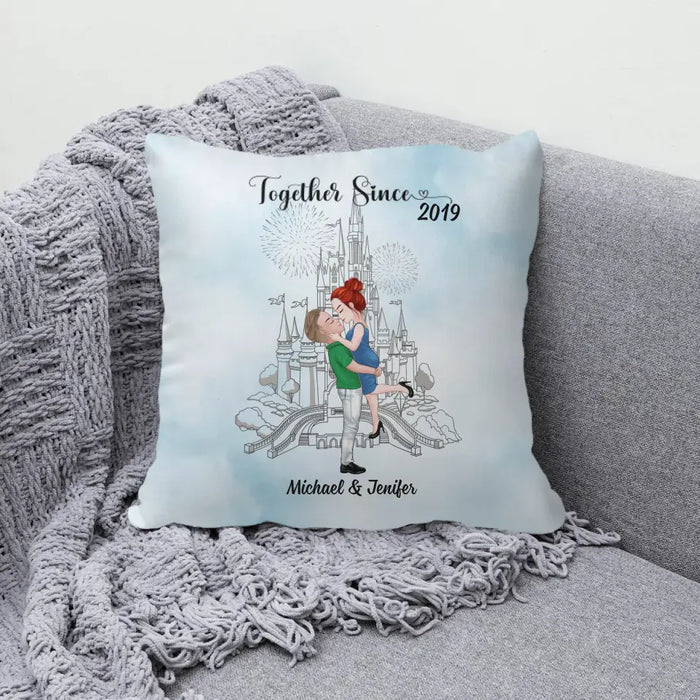 Custom Hugging Couple Together Since - Personalized Pillow Gifts For Him Her For Couples, Anniversary Gift