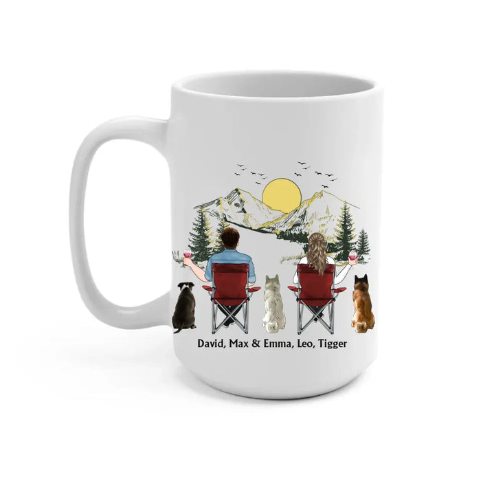 Let's Get Campfire Drunk - Personalized Gifts Custom Mug For Couples, Camping and Dogs Lovers