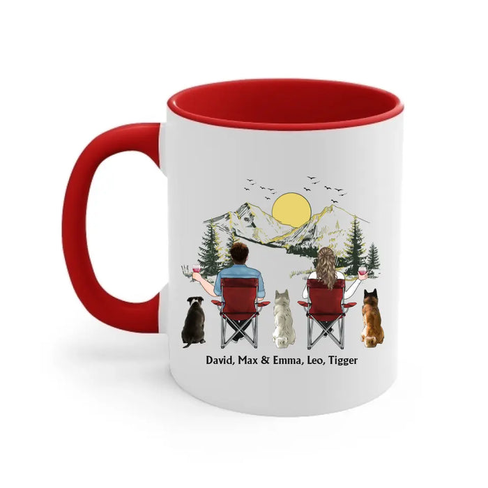 Let's Get Campfire Drunk - Personalized Gifts Custom Mug For Couples, Camping and Dogs Lovers