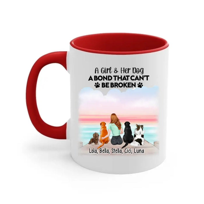 A Girl & Her Dog A Bond That Can't Be Broken - Personalized Gifts Custom Mug For Dog Mom, Dog Lovers