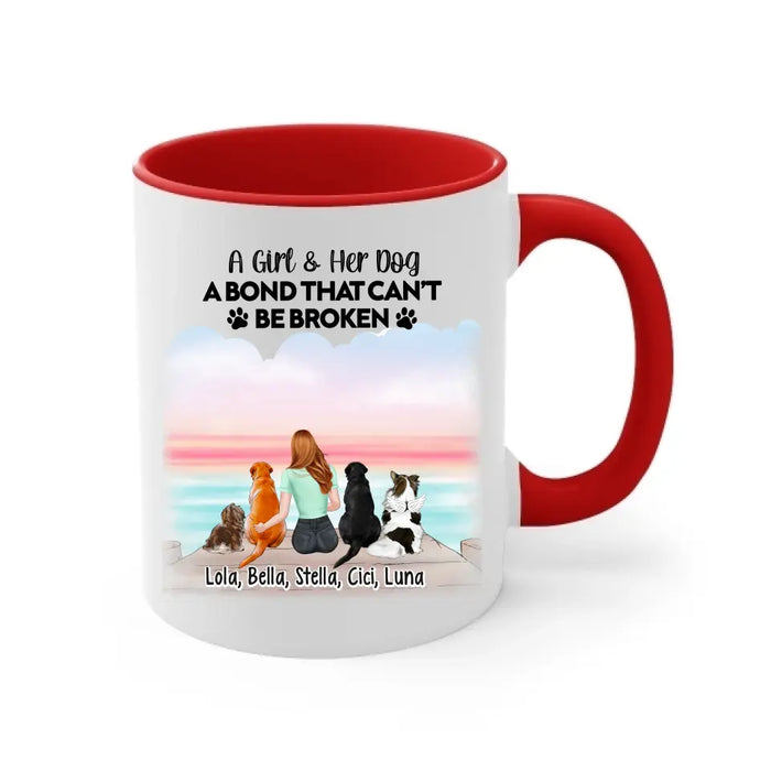 A Girl & Her Dog A Bond That Can't Be Broken - Personalized Gifts Custom Mug For Dog Mom, Dog Lovers