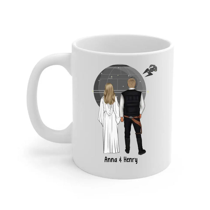 I Love You To The Death Star And Back - Personalized Mug For Him Her, For Couples, Anniversary Gift