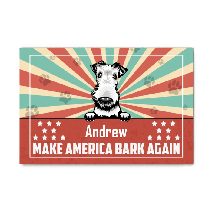 Personalized Canvas, Dogs Make America Bark Again Custom Gift For Fourth Of July