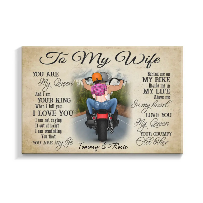 Personalized Landscape Canvas - Motorcycle Couple Custom Gift For Bikers