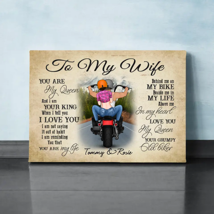 Personalized Landscape Canvas - Motorcycle Couple Custom Gift For Bikers