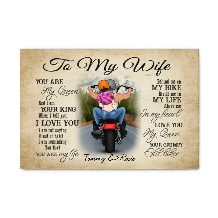 Personalized Landscape Canvas - Motorcycle Couple Custom Gift For Bikers