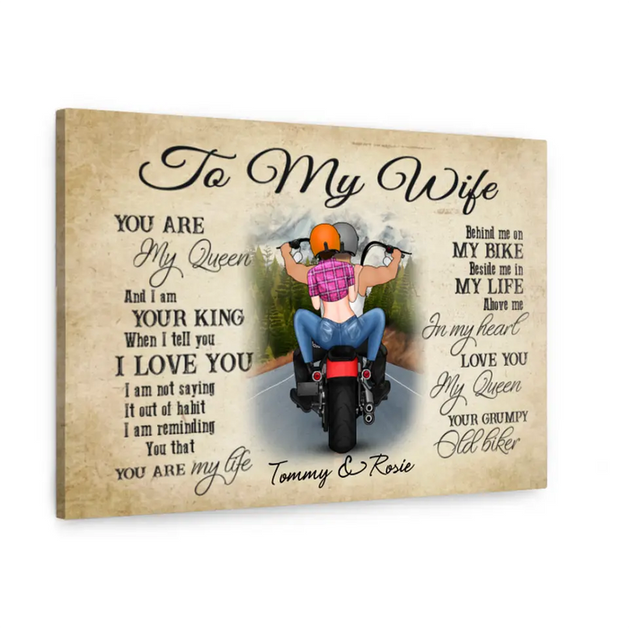 Personalized Landscape Canvas - Motorcycle Couple Custom Gift For Bikers