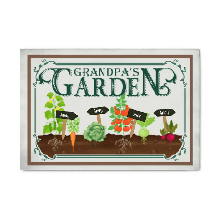 Grandpa's Garden - Personalized Gifts for Gardeners - Custom Canvas for Family and Dad