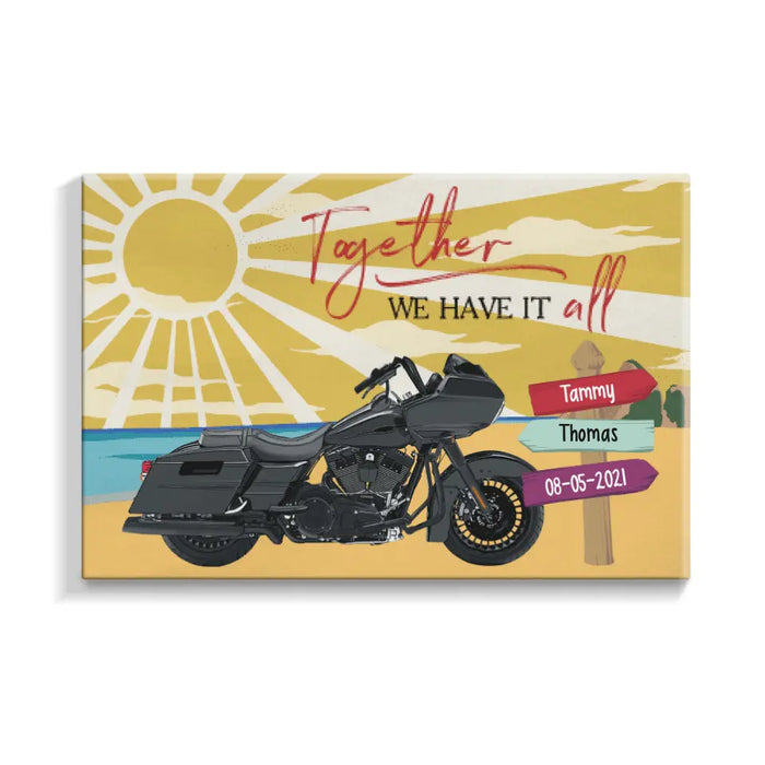 Personalized Canvas, Together We Have It All, Gifts For Biker Couple