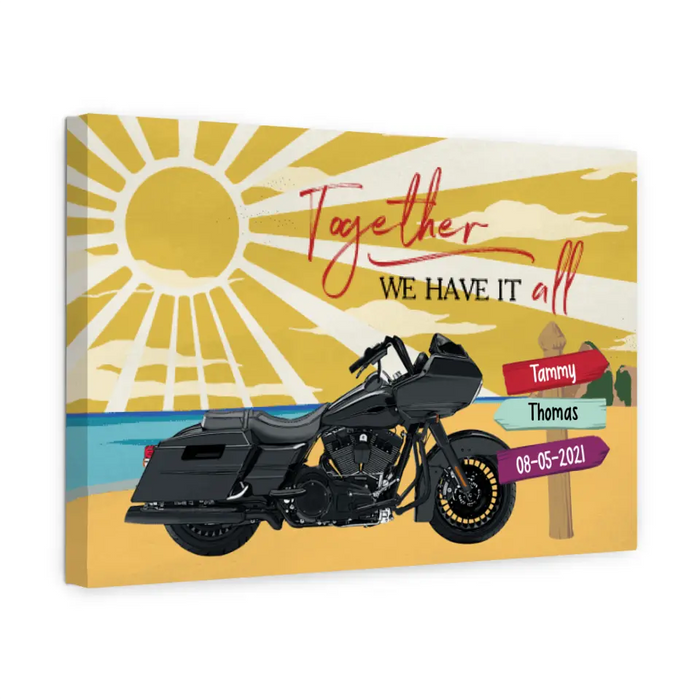 Personalized Canvas, Together We Have It All, Gifts For Biker Couple