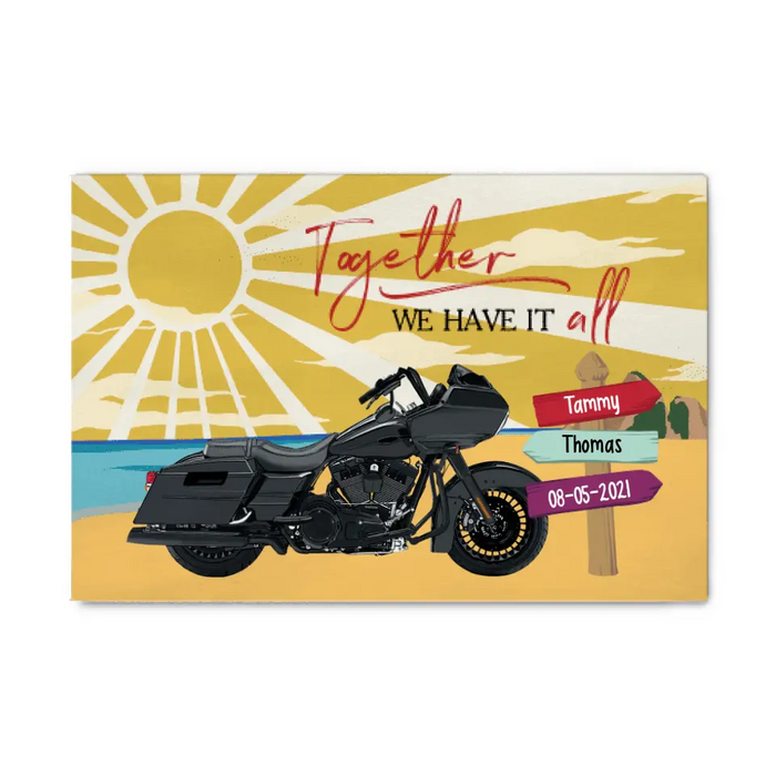 Personalized Canvas, Together We Have It All, Gifts For Biker Couple