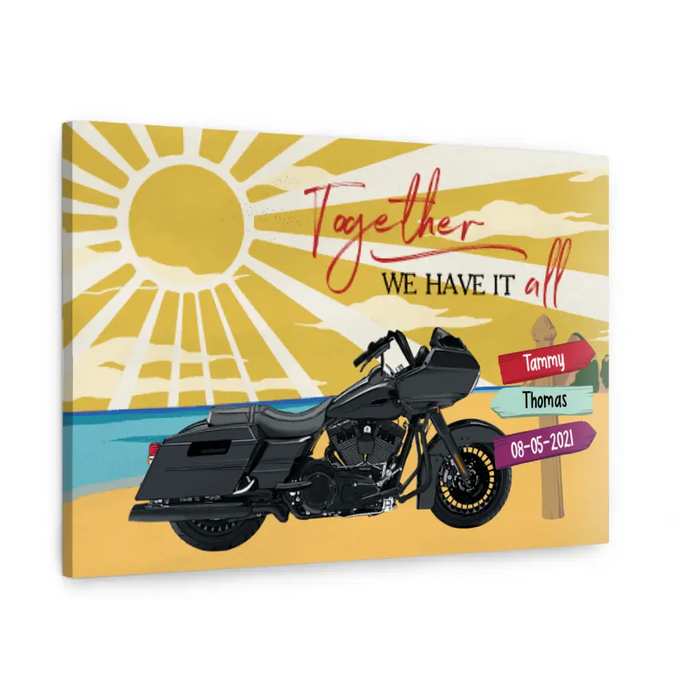 Personalized Canvas, Together We Have It All, Gifts For Biker Couple