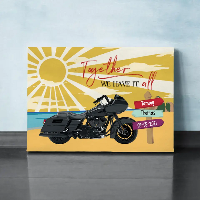 Personalized Canvas, Together We Have It All, Gifts For Biker Couple