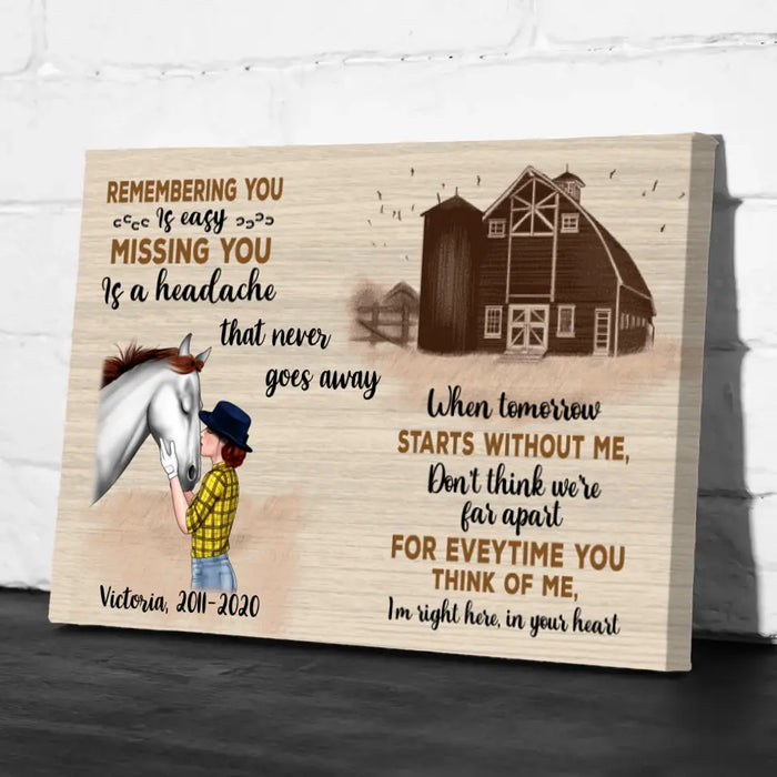 Personalized Canvas, Memorial Gift for Loss of Horse, Horse Memorial Gift