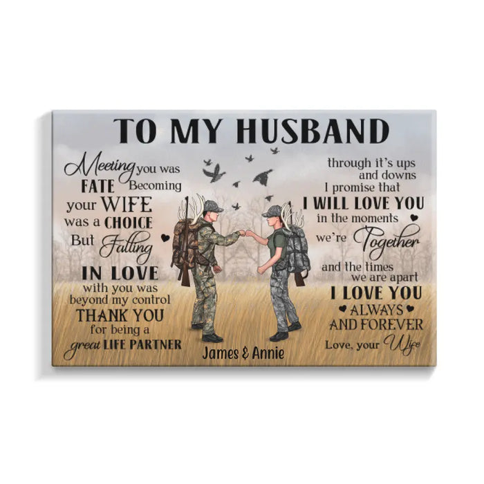 To My Husband - Personalized Gifts Custom Hunting Canvas for Hunters, Hunting Lovers