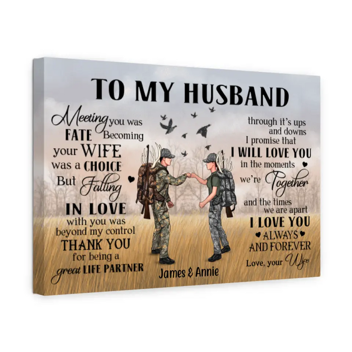 To My Husband - Personalized Gifts Custom Hunting Canvas for Hunters, Hunting Lovers