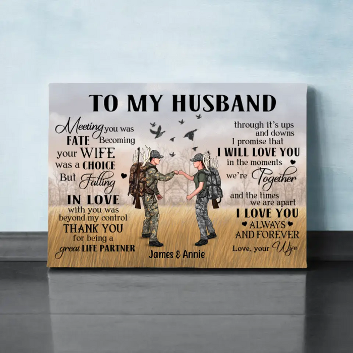 To My Husband - Personalized Gifts Custom Hunting Canvas for Hunters, Hunting Lovers