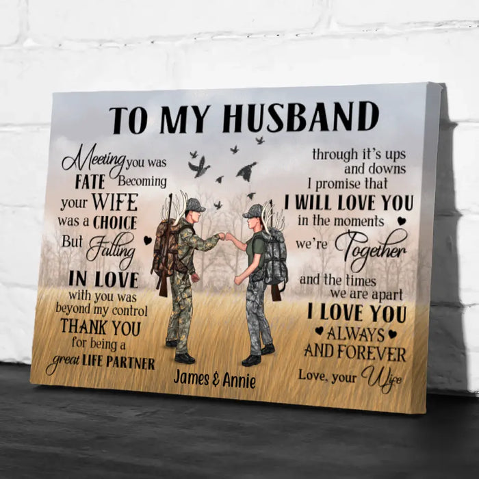 To My Husband - Personalized Gifts Custom Hunting Canvas for Hunters, Hunting Lovers