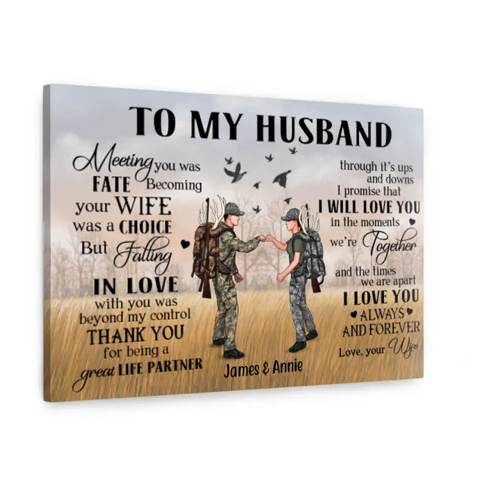 To My Husband - Personalized Gifts Custom Hunting Canvas for Hunters, Hunting Lovers