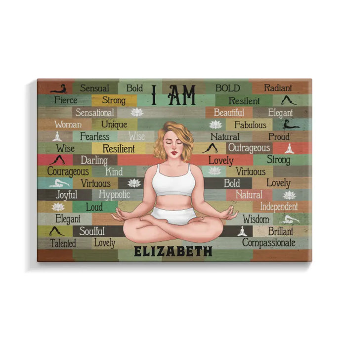 Personalized Canvas, Yoga Chubby Sexy Girl, Gift for Yoga Lovers