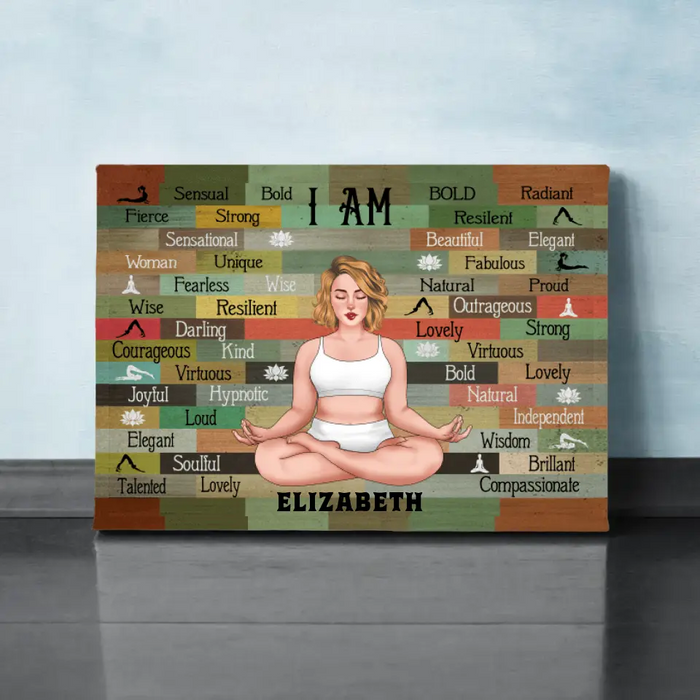 Personalized Canvas, Yoga Chubby Sexy Girl, Gift for Yoga Lovers