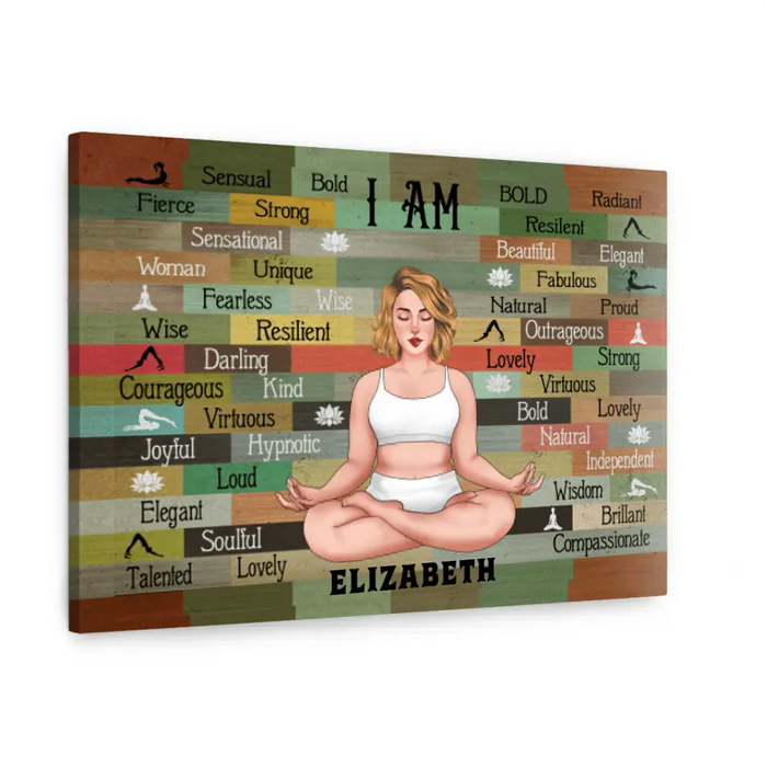 Personalized Canvas, Yoga Chubby Sexy Girl, Gift for Yoga Lovers