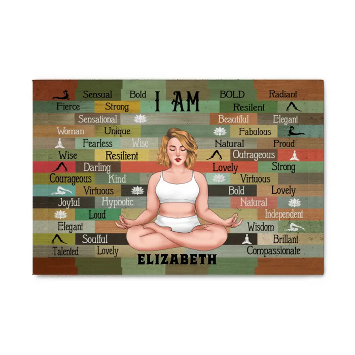 Personalized Canvas, Yoga Chubby Sexy Girl, Gift for Yoga Lovers