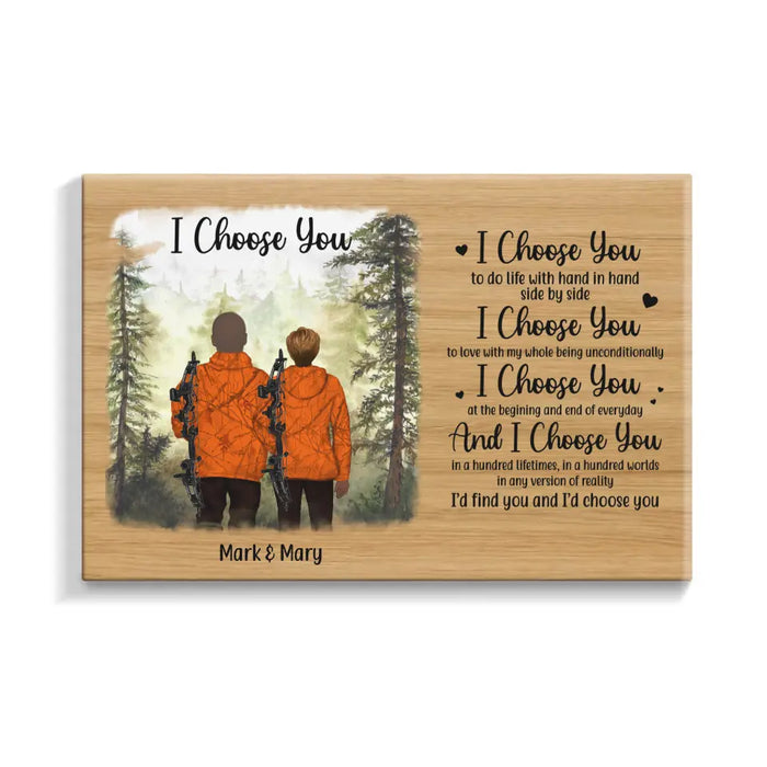 Personalized Canvas, I Choose You, Hunting Partners, Hunting Couple, Gift For Hunting Fans